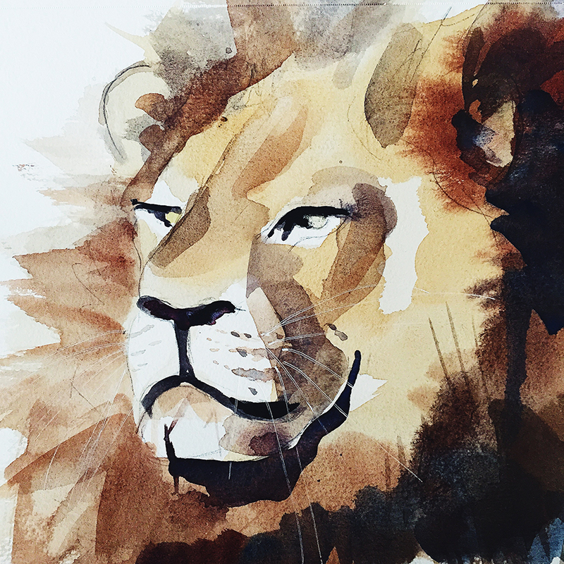 Cecil_lion_watercolor_painting